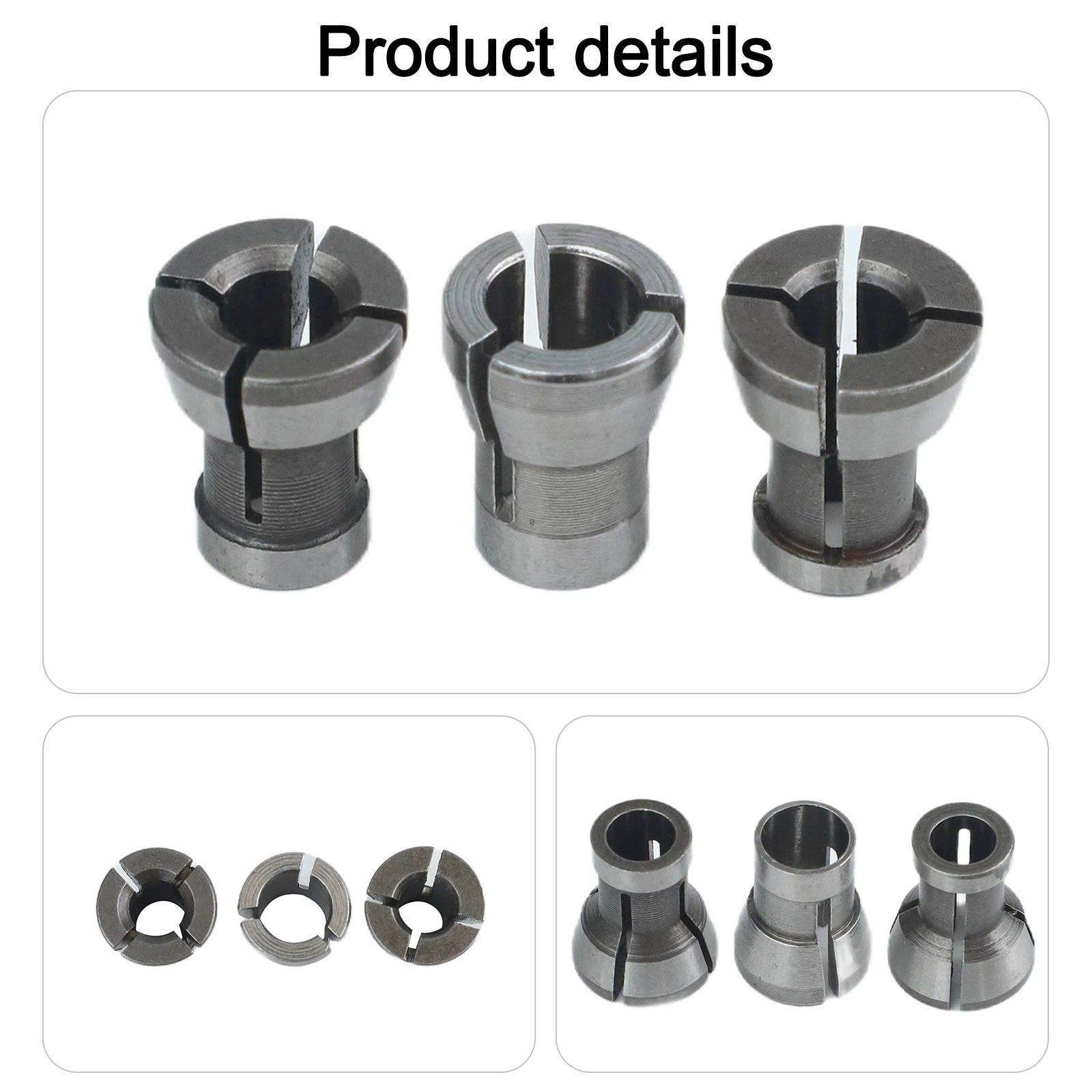 Chuck Adapter with Nut Split Bushing Converters for Wood Router