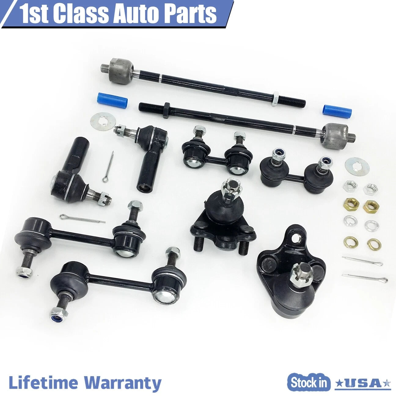 10pc Front Suspension Lower Ball Joint Tie Rod for Toyota Corolla (1993–1995)
