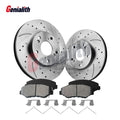 Set of 2 Front Drilled Rotors & Ceramic Brake Pads for Honda Civic (2013–2015)