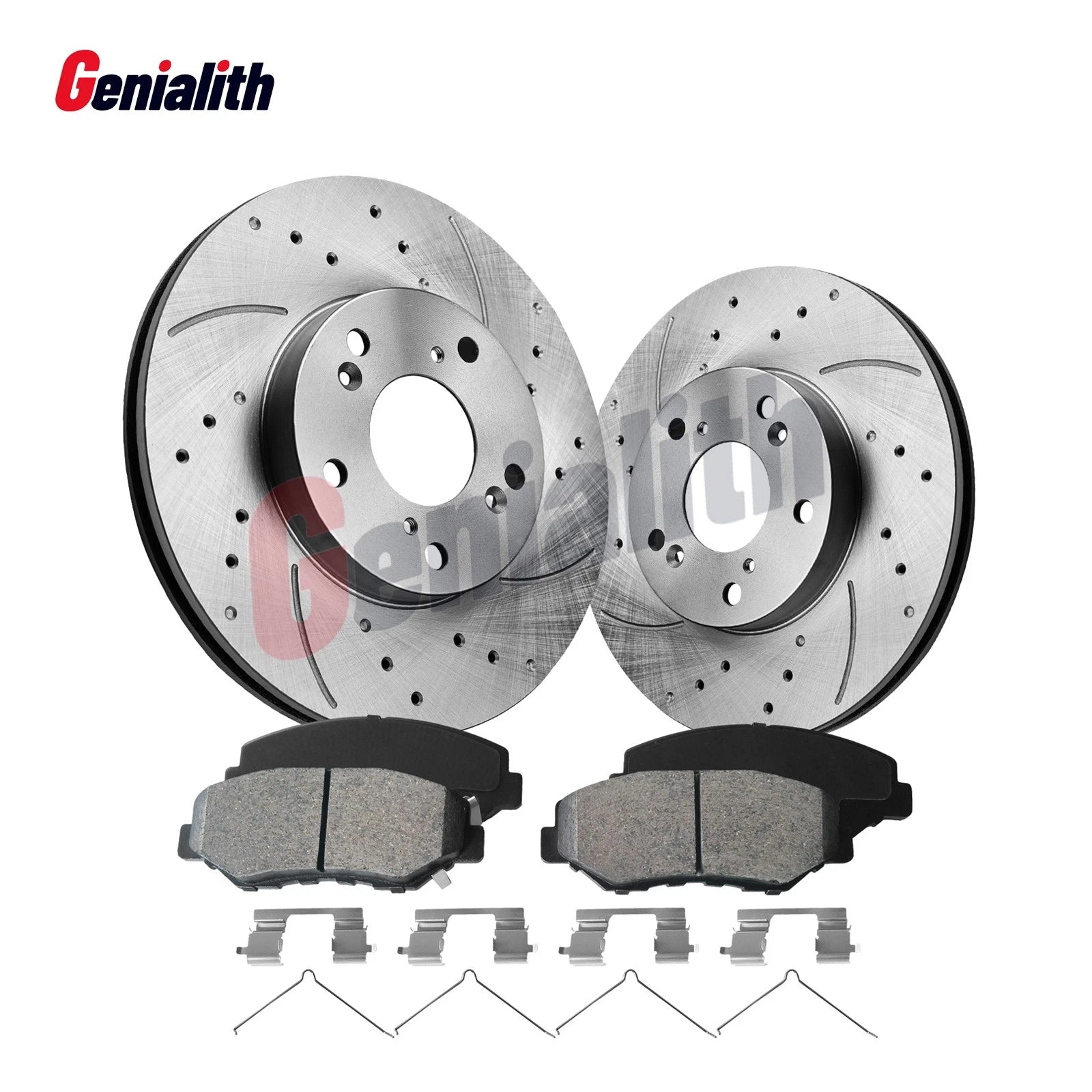 Set of 2 Front Drilled Rotors & Ceramic Brake Pads for Honda Civic (2013–2015)