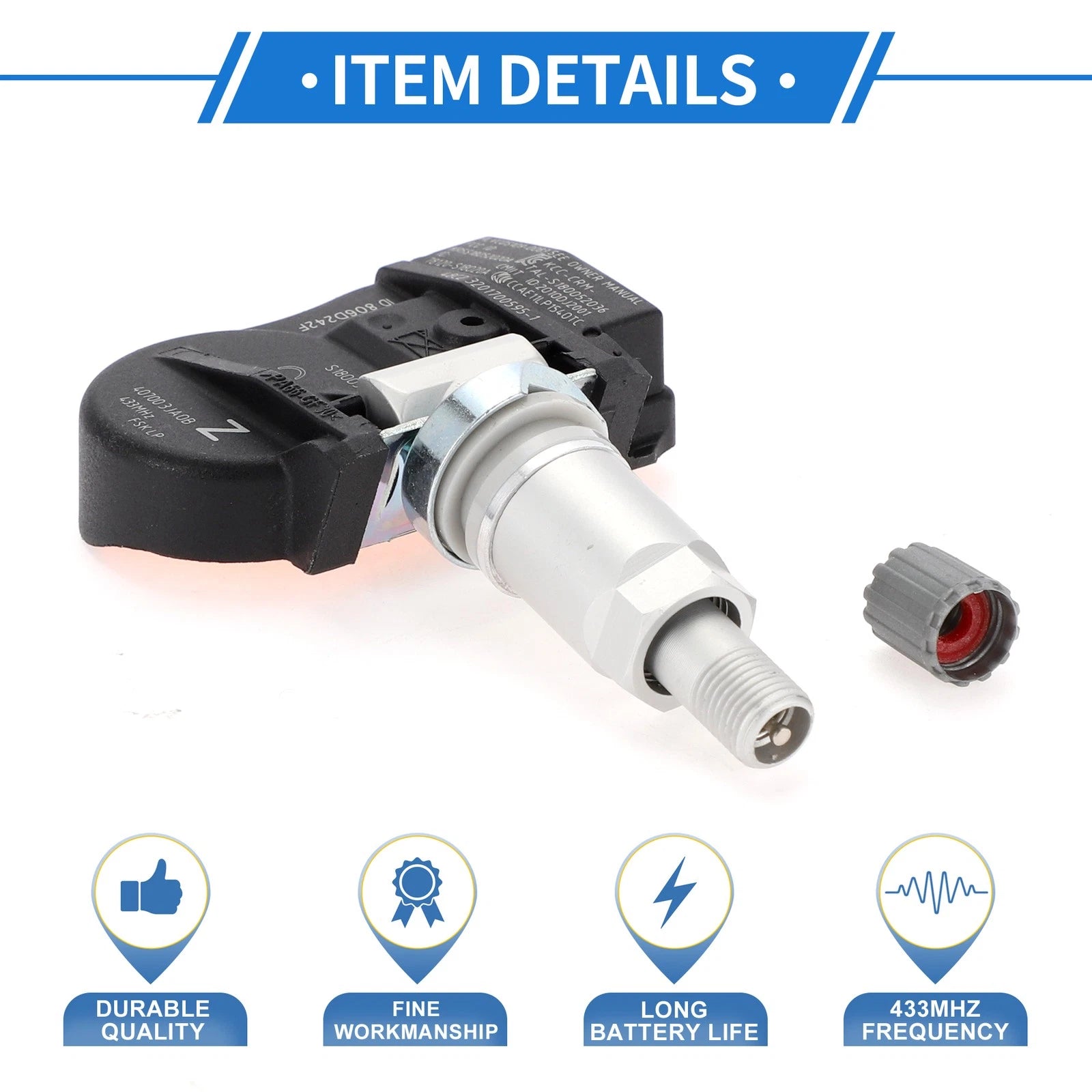 Tire Pressure Sensor for Nissan Pathfinder (2013–2018) 407003JA0B 433MHz