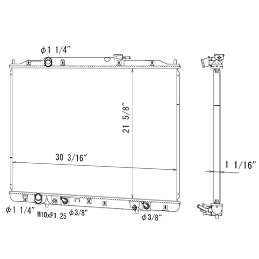 Replacement Plastic Aluminum Radiator for Ford Ranger PX (2011–2018)