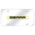 Gold Name on Chrome License Plate - Officially Licensed for GMC Sierra