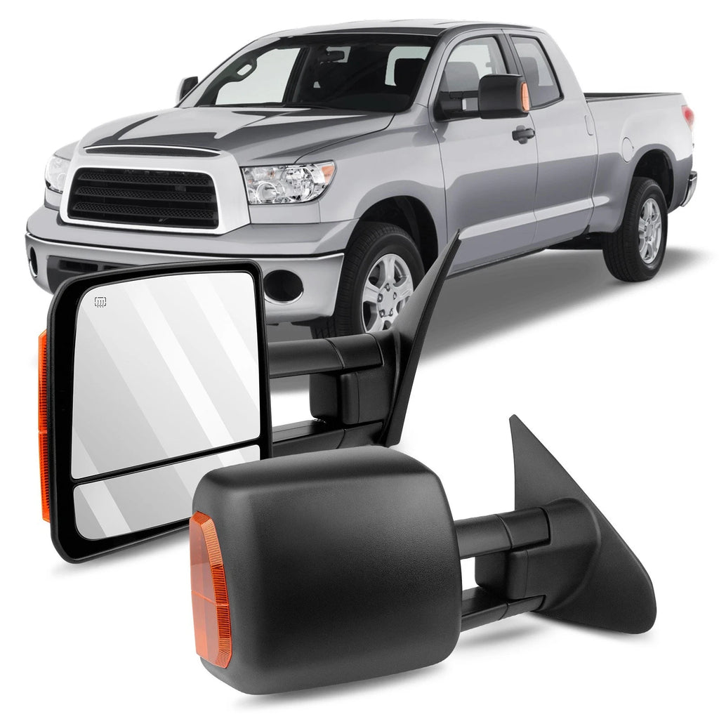 Pair of Power Heated LED Signal Side Mirrors for Toyota Tundra Sequoia (2007–2017)