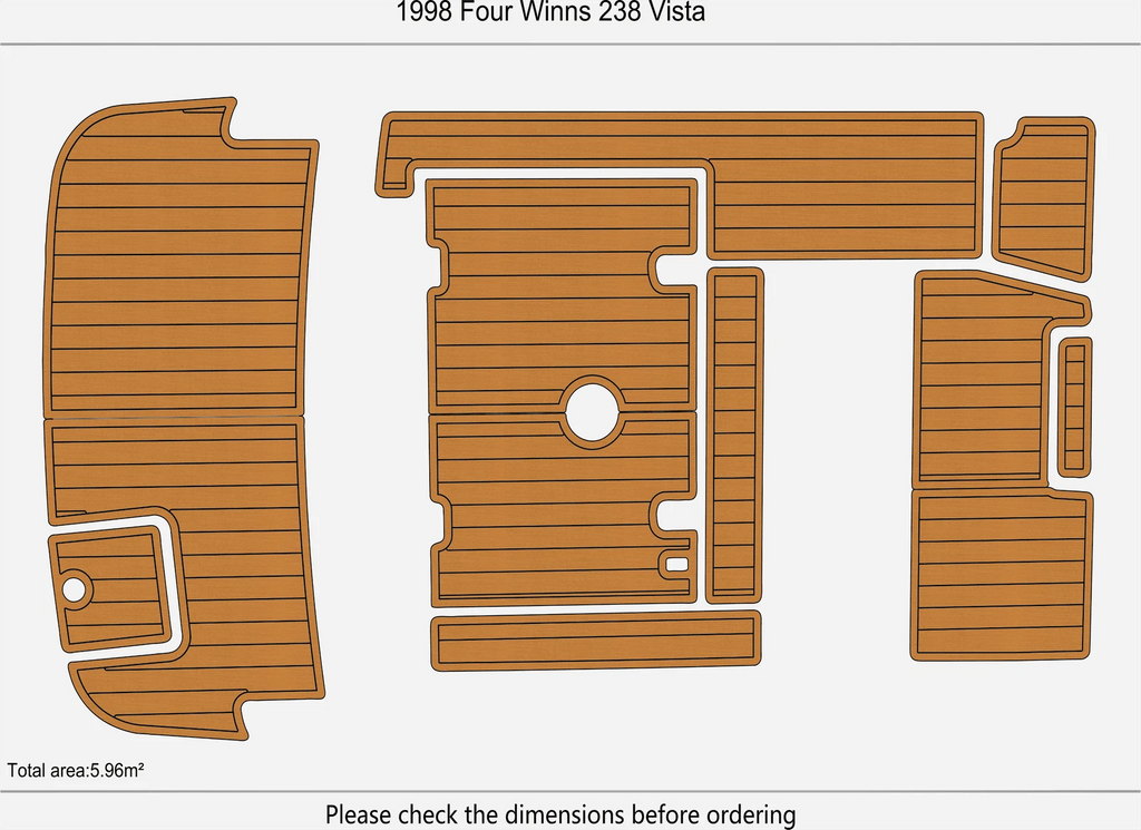 EVA Foam Pads for Four Winns 238 Vista (1998) Swim Platform Cockpit Mat