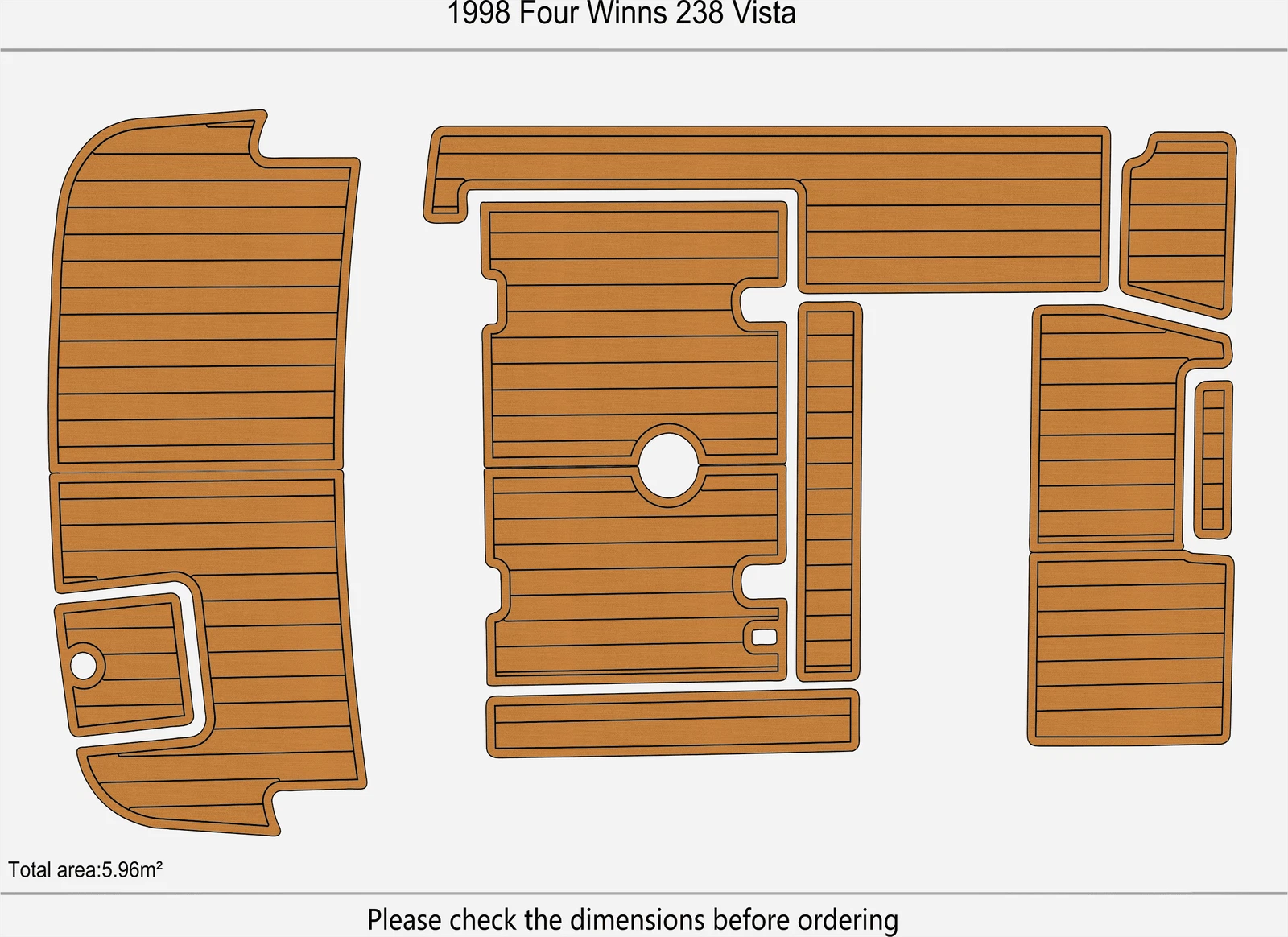 EVA Foam Pads for Four Winns 238 Vista (1998) Swim Platform Cockpit Mat