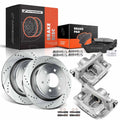 8x Rear Drilled Brake Rotors & Pads for Ford F-150 (2012–2016)