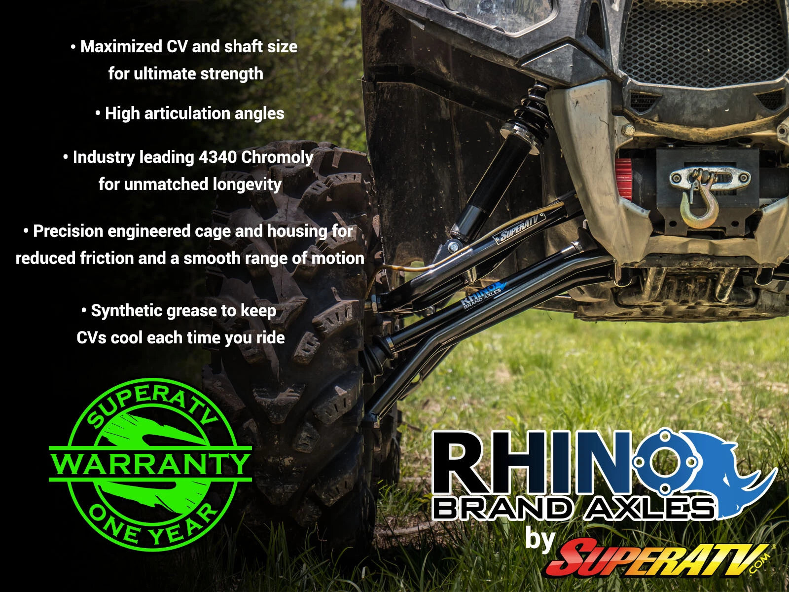 Rear Axle for Polaris Ranger Midsize 500 / 570 Crew (2019+) - SuperATV Rhino
