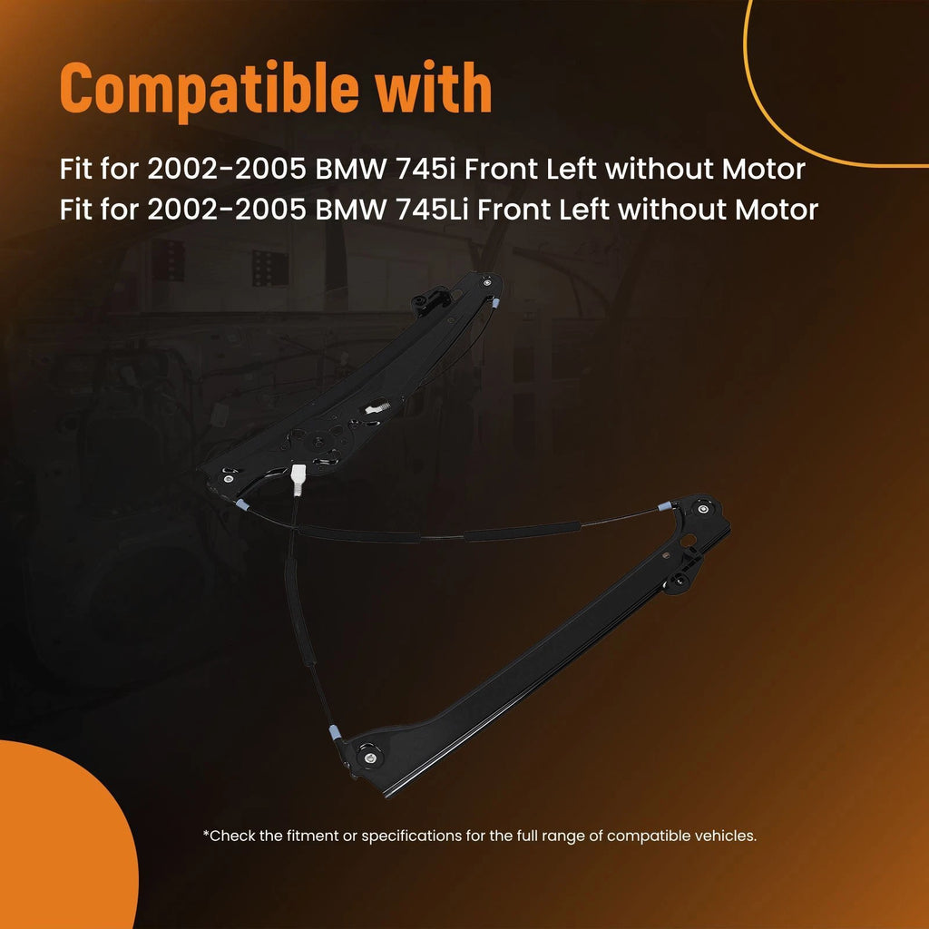 1pc Front Left Window Regulator for BMW 760i 760Li (2003–2008) 51337202479