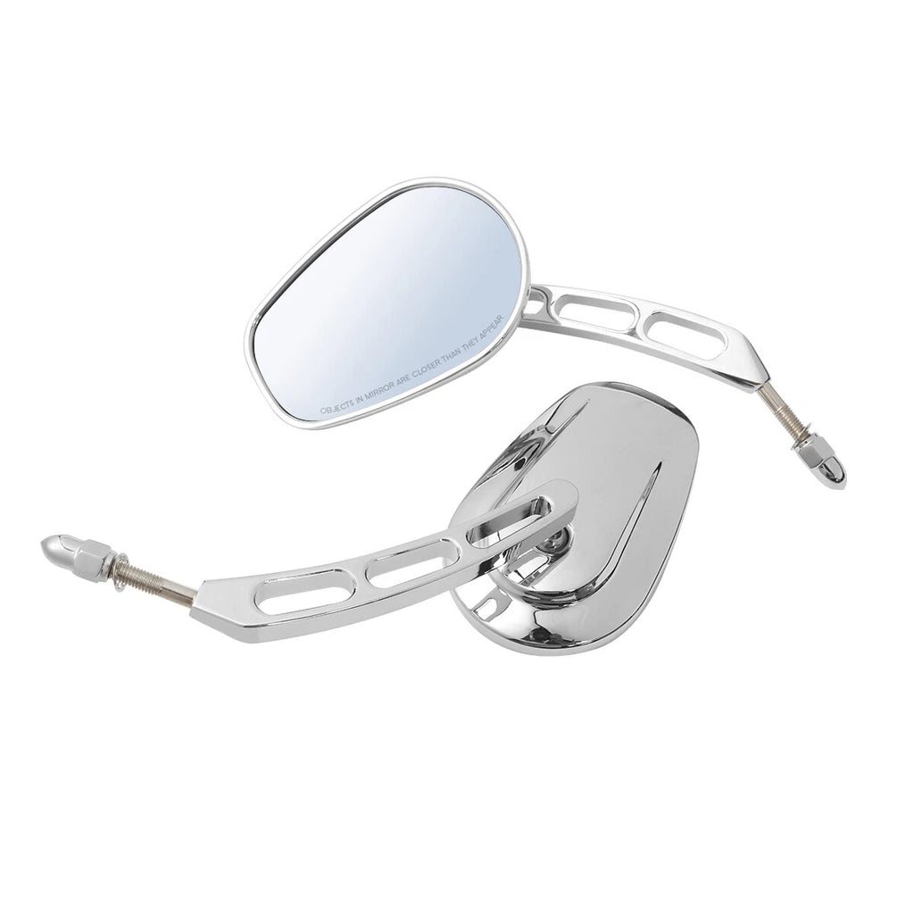 Pair Chrome Rear View Mirrors for Harley Touring Electra Street Road Glide