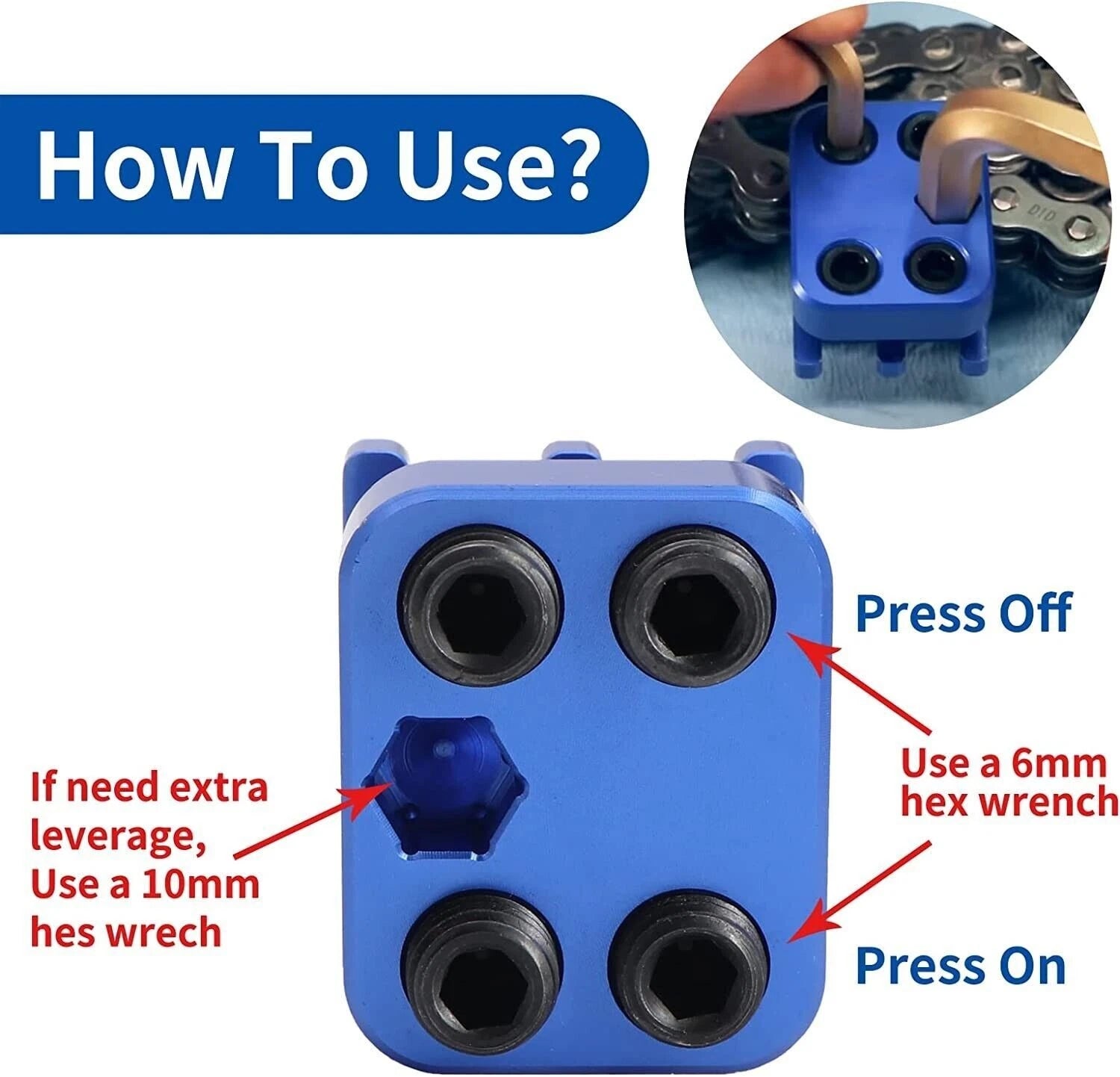 Master Link Chain Press Tool for Universal Motorcycle ATV (520, 525, 530)