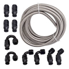 6M AN6 PTFE Steel Braided Oil Fuel Line Hose End Fitting Adaptor Kit