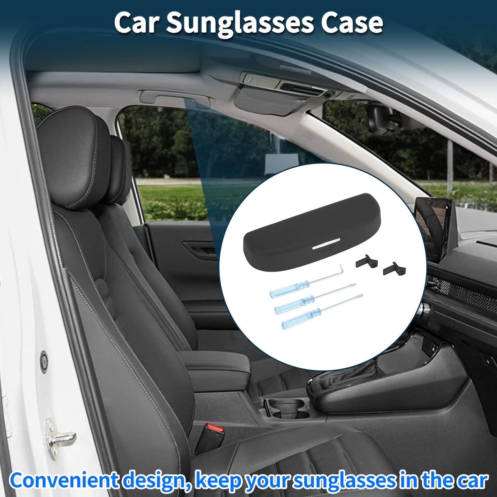 Sunglasses Case for Volkswagen Teramont (2017–2023) Eyeglasses Holder Black
