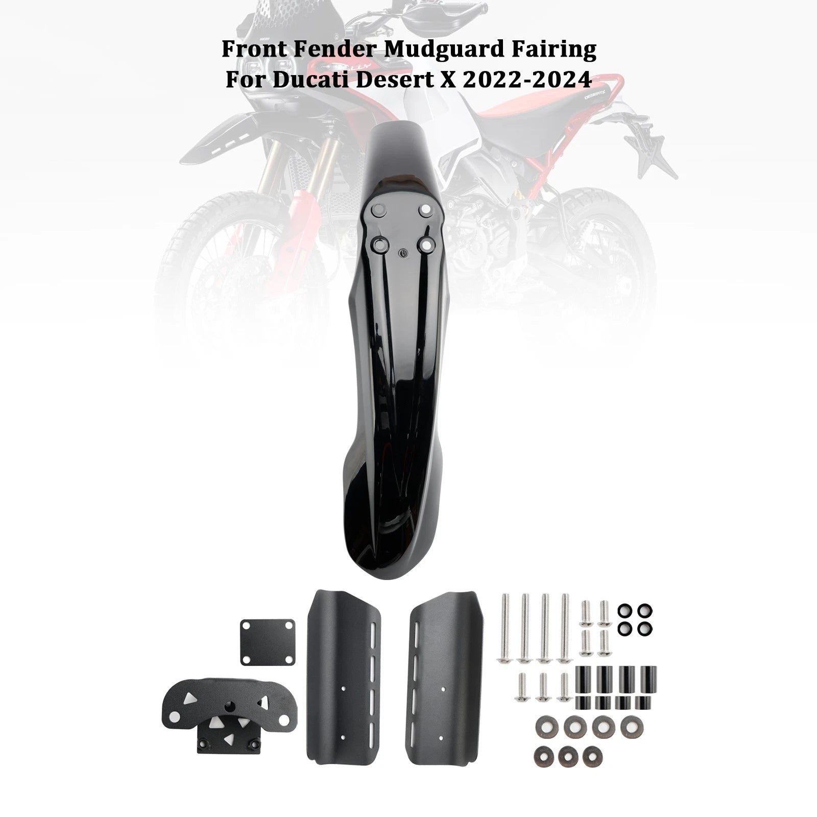 Front Fender Mudguard for Ducati Desert X (2022–2024) Black