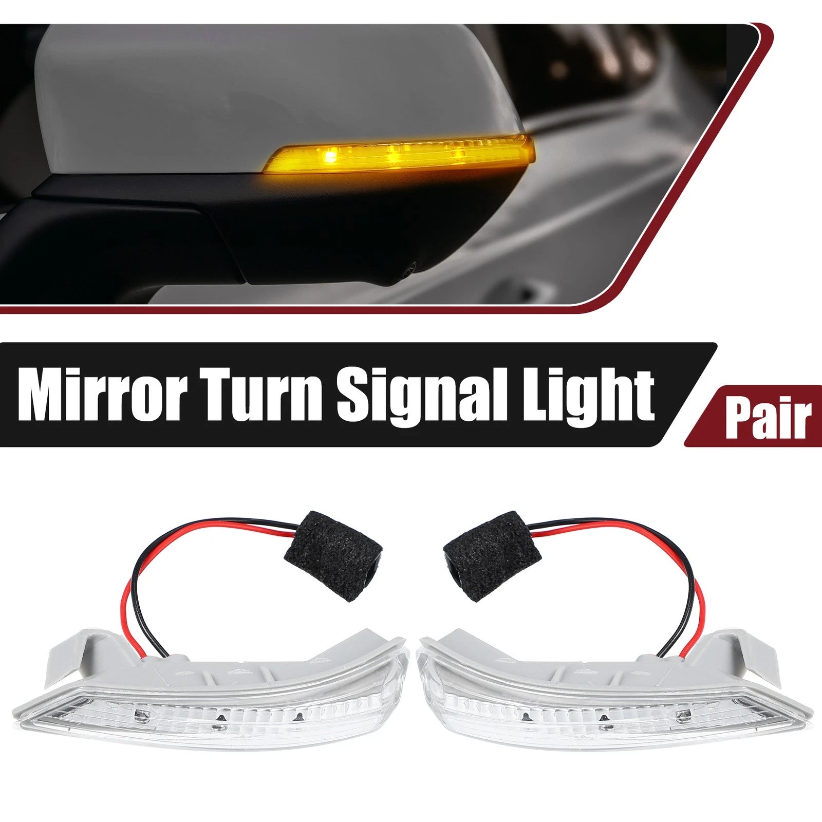 2X LED Mirror Turn Signal Lights for Chrysler (68052078AA, 68052079AA)