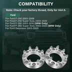 2 Pcs 1.5" Wheel Spacers 8x170 14x1.5 for Ford F-250 F-350 (2003–2022)