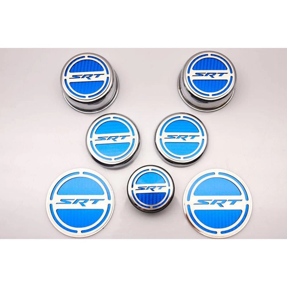 Cap Covers w/Plum Crazy Purple Solid Vinyl 'SRT' Inlay for 08-19 Challenger 6.1L