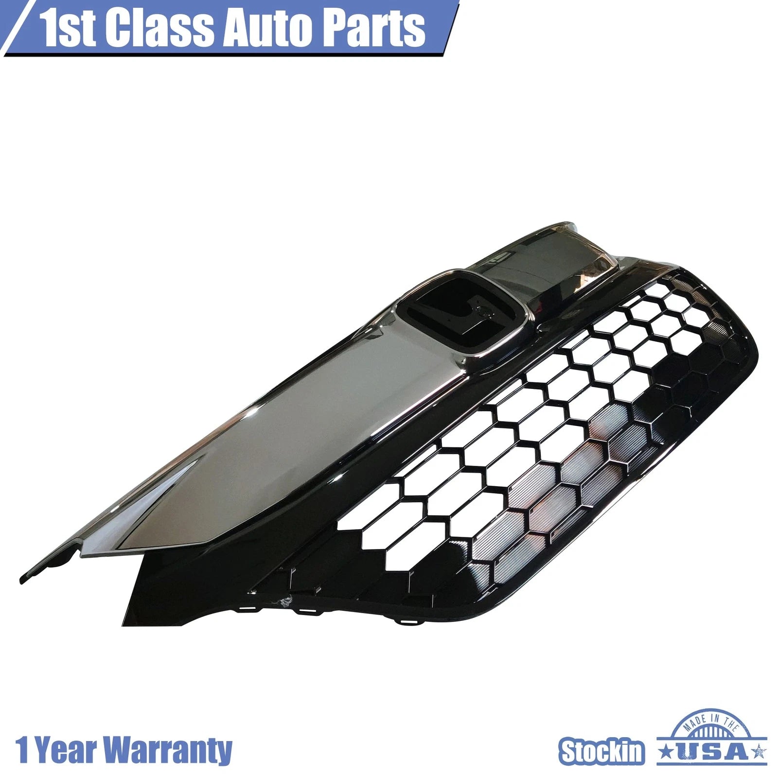 Front Bumper Grille for Honda HR-V (2019-2022) Silver Chrome