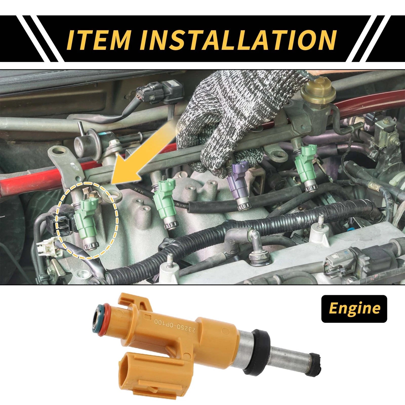 Fuel Injector for Toyota Highlander (2016–2022) No. 2320909330, 12 Holes