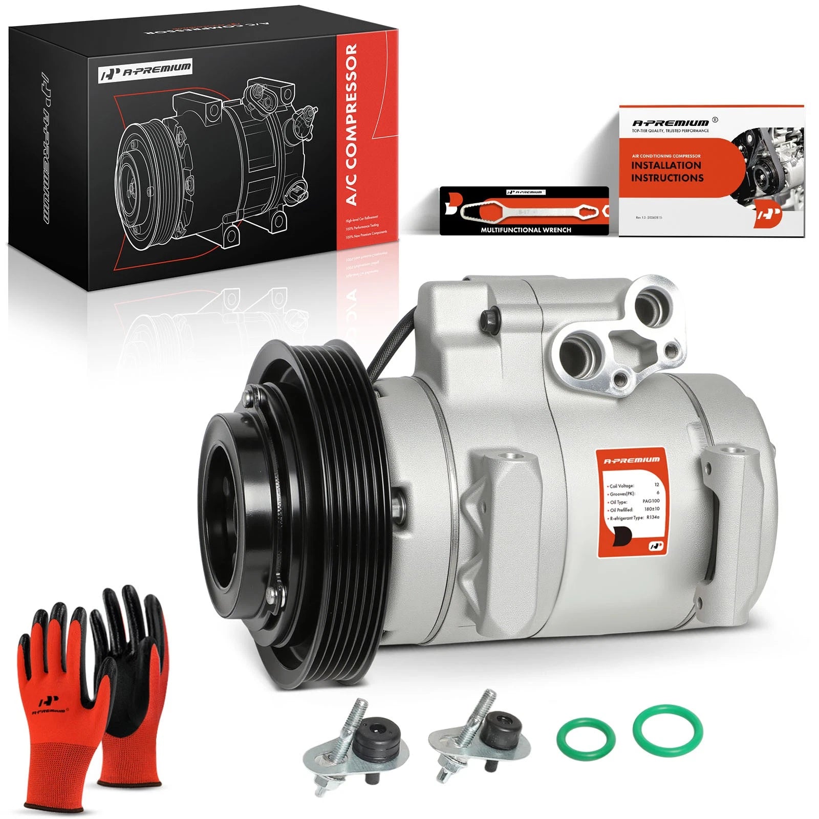 A/C Compressor with Clutch for Honda Pilot, Ridgeline, Acura MDX (2016–2020)