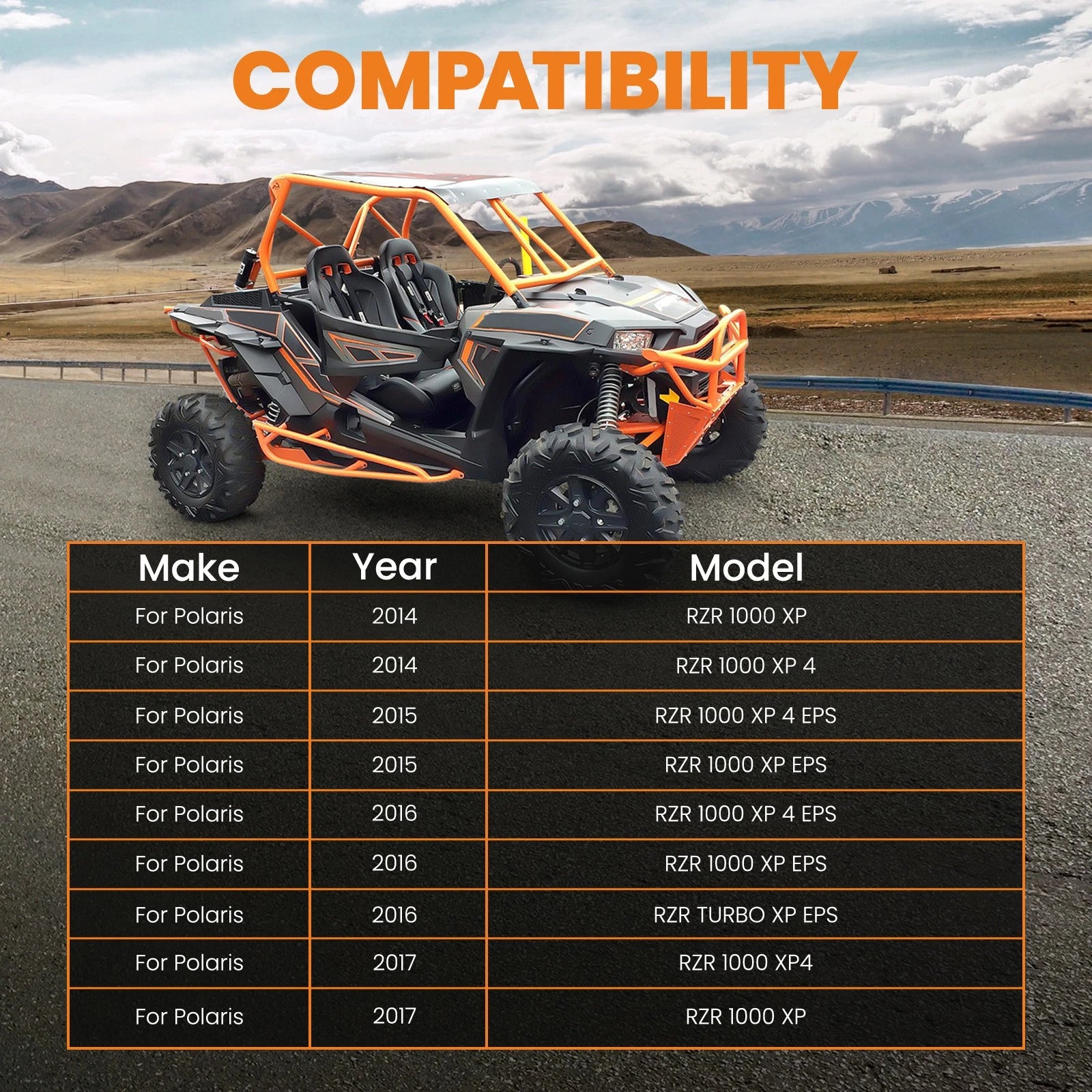 Upper & Lower High Clearance Radius Rods for Polaris RZR 1000 XP EPS (2015)