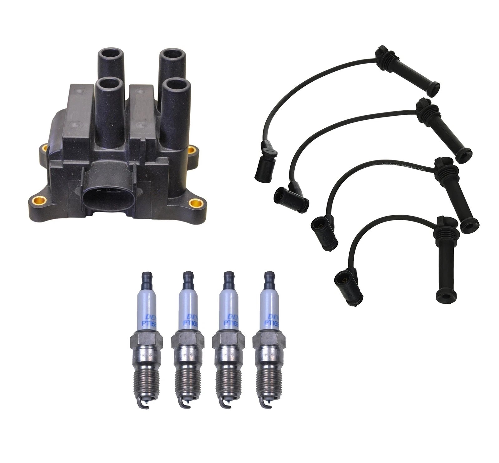 Set of 4 Denso Ignition Coil Wire for Ford 2.3L L4