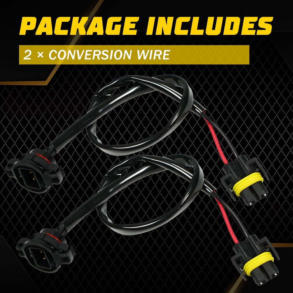 Set of 2 Fog Light Conversion Wire Harness Pigtail Socket Plugs for H11 H8