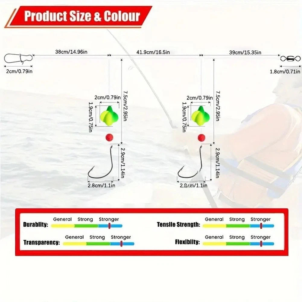 EVA Enhanced Pompano Rig for Fishing (Dual Floats, Stable Sinker)