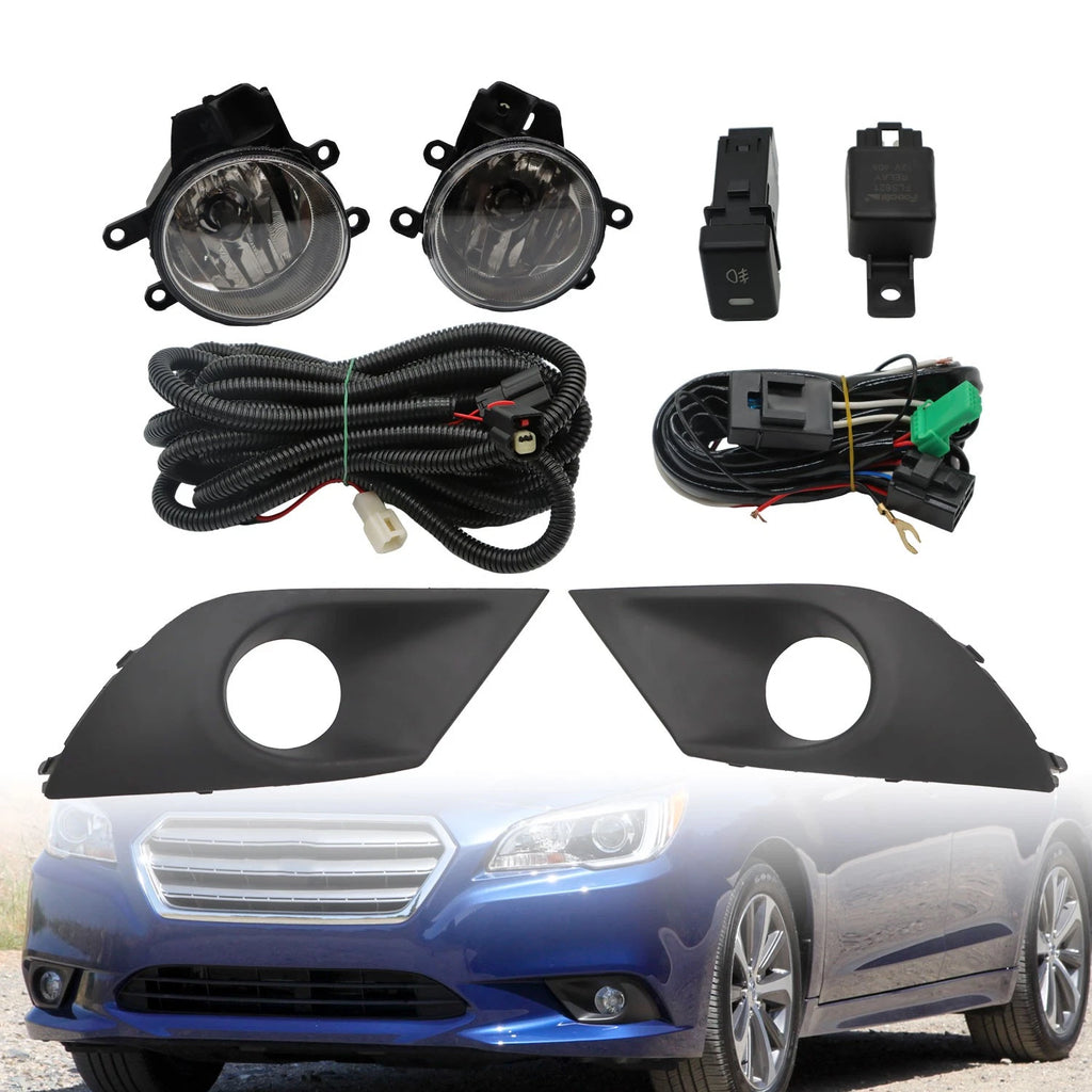 Clear Lens Fog Lights Pair for Subaru Legacy (2015–2017) + Wiring + Switch