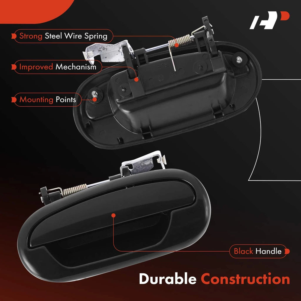 Rear Left Black Exterior Door Handle for Ford F-150 (2001–2003)