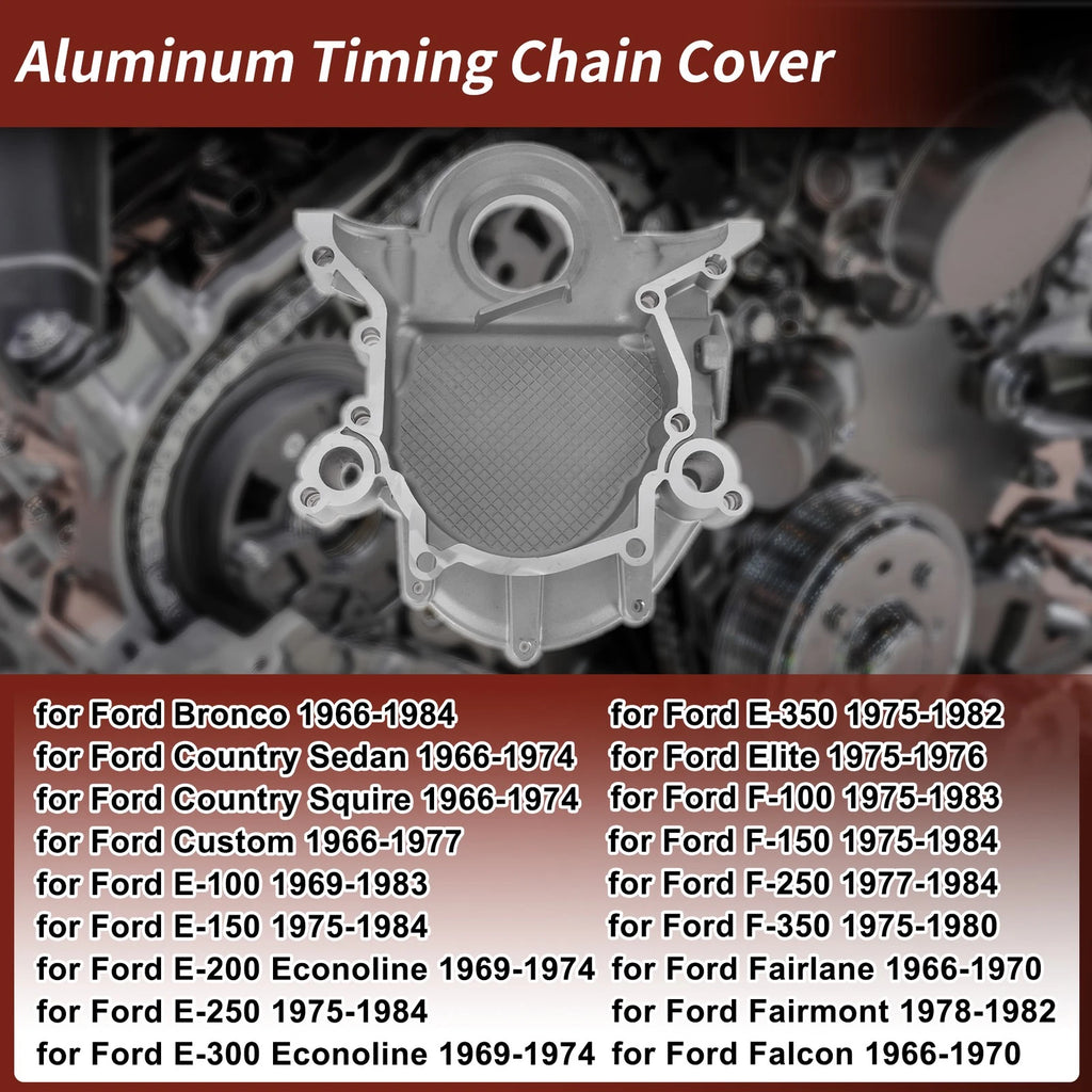 Timing Chain Cover for Ford Bronco F-100 F-250 F-350 E-150 (1966–1996) D20Z6019A