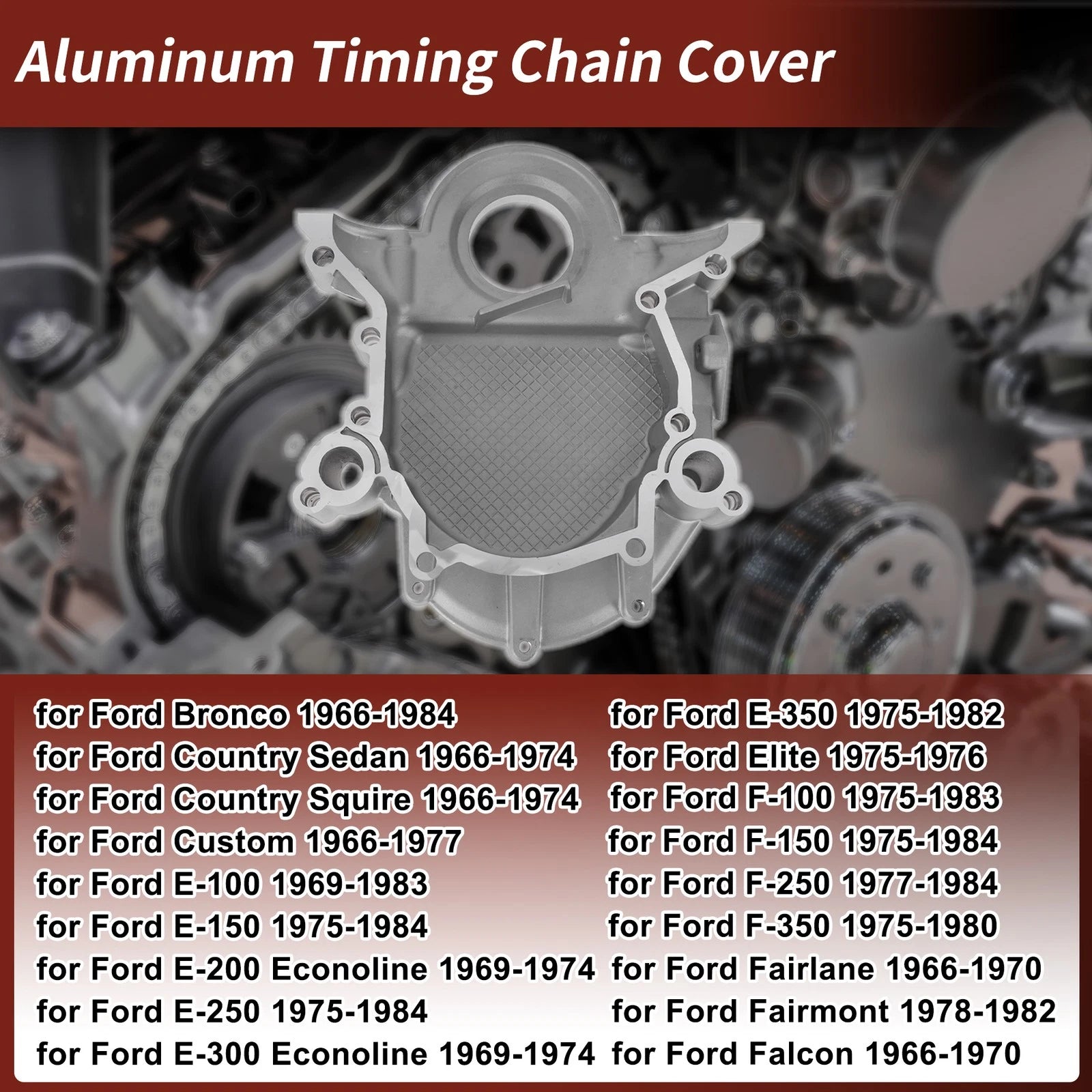 Timing Chain Cover for Ford Bronco F-100 F-250 F-350 E-150 (1966–1996) D20Z6019A