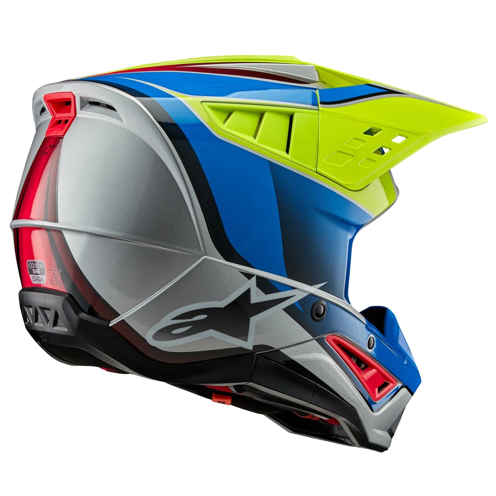 Alpinestars M5 Sail Off-Road Helmet for Large (Fluorescent Yellow/Blue)