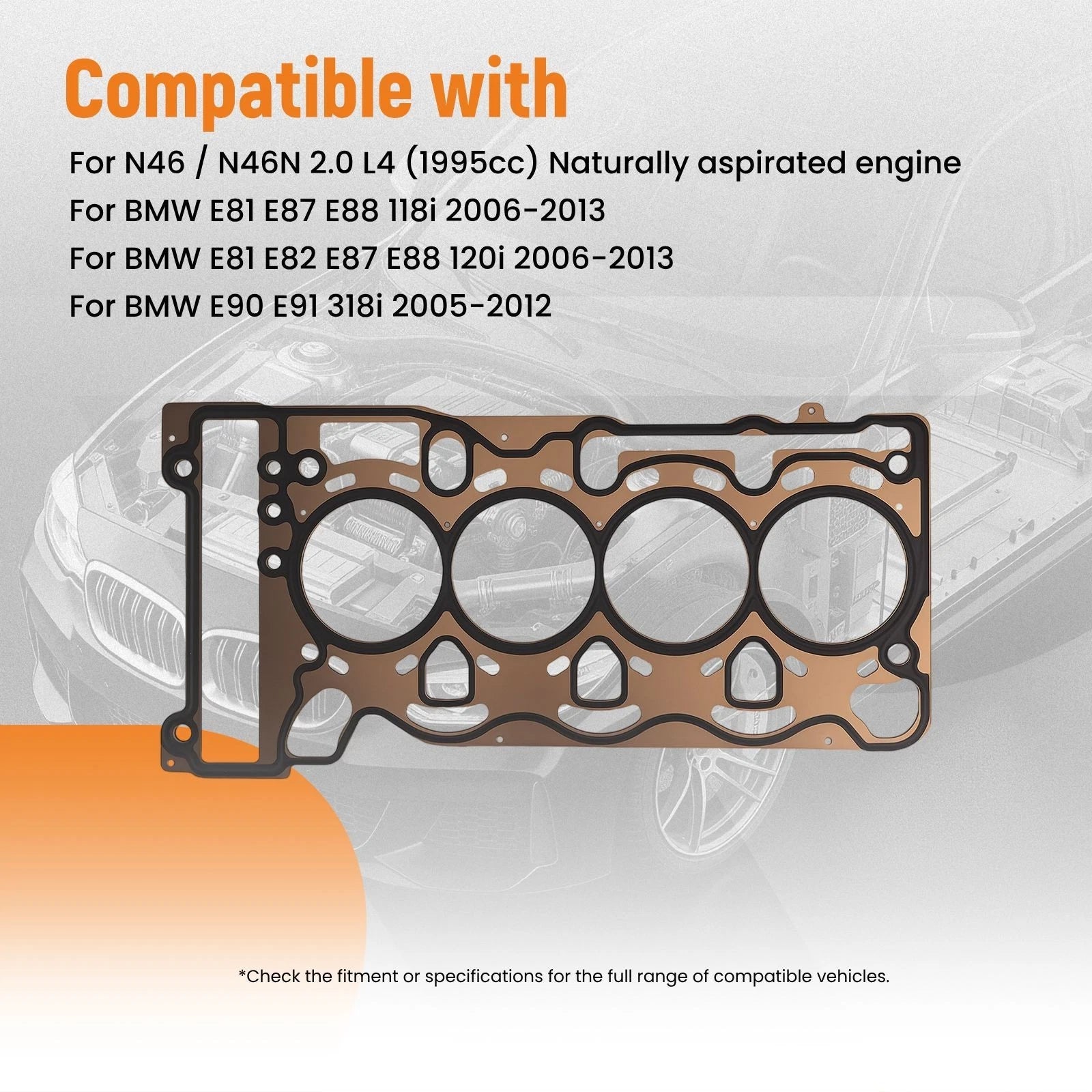 Complete Overhaul Gasket Set for BMW E60 520i, E84 X1 18i N46 (2006–2015)