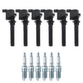 Set of 6 Ignition Coils & NGK V-Power Spark Plugs for Mazda 6 (2003–2004)