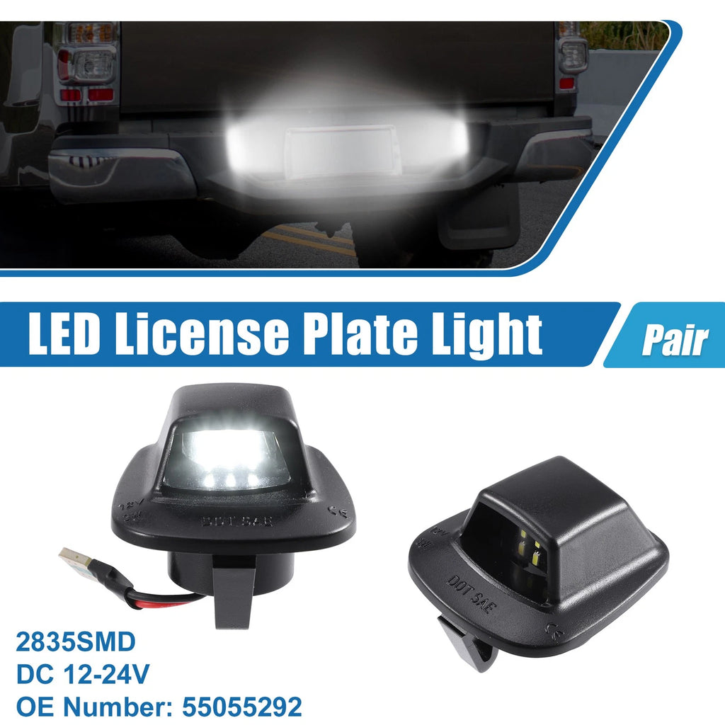 Pair White LED License Plate Light Assembly 55055292 2835SMD for Dodge Dakota (–)