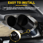 Dual Exhaust Pipe Tail Muffler Tip for Various Vehicles (Replace Kit)