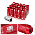 20Pcs M12x1.25 Open End Acorn Lug Nuts for Universal Fit (Red)