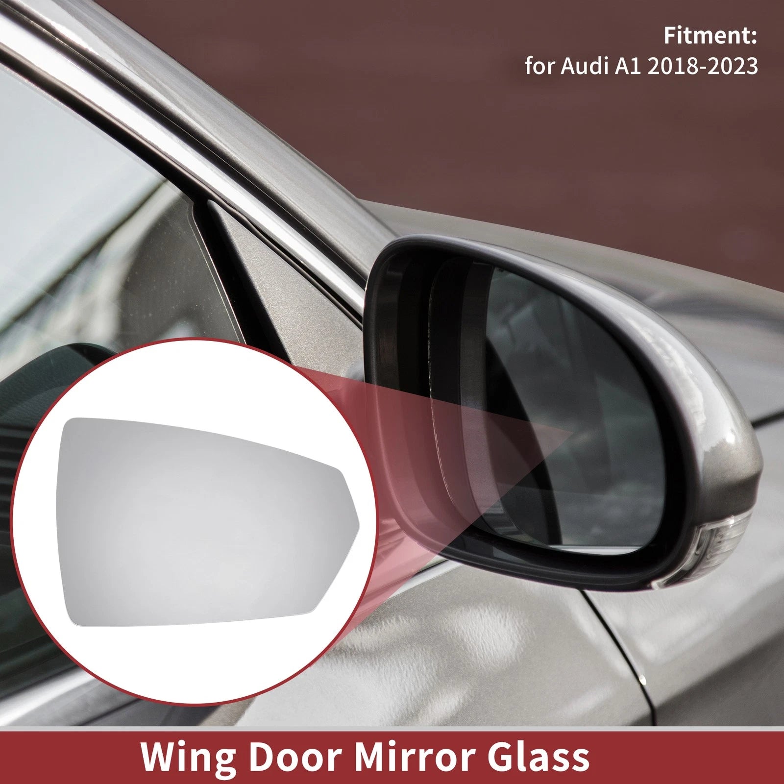 Right Side Wing Mirror Glass for Audi A1 (2018–2023)