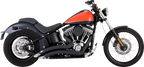 2-into-2 Big Radius Exhaust Matte Black for Harley Softail (2005–2009)