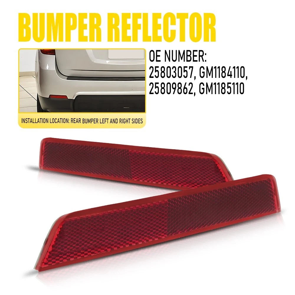 2X Rear Bumper Reflector Light Lamp LH & RH for Chevrolet Equinox (2010–2017)
