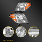 2X Headlight Assembly for Nissan Frontier (2009–2019) Chrome Amber