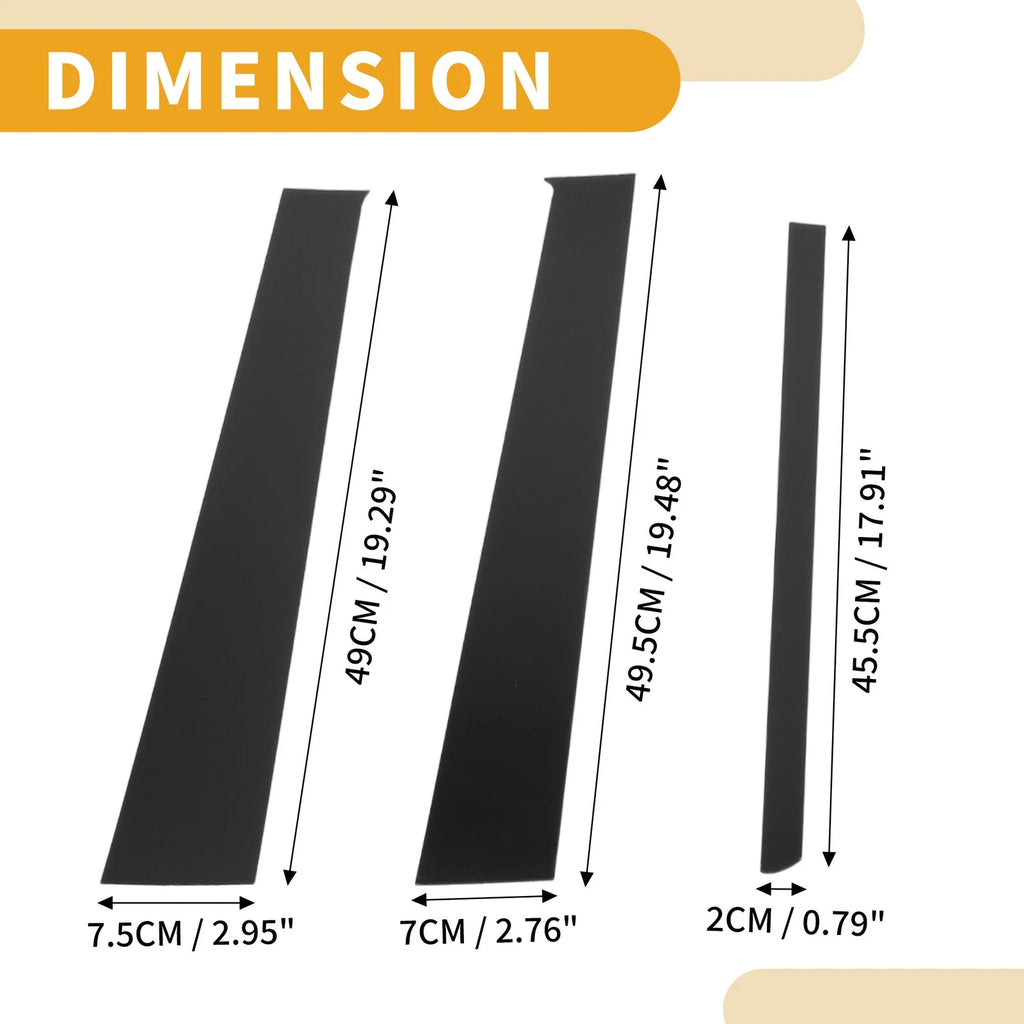 6X Car Pillar Window Trim Cover for Honda CR-V (2002–2006) Black