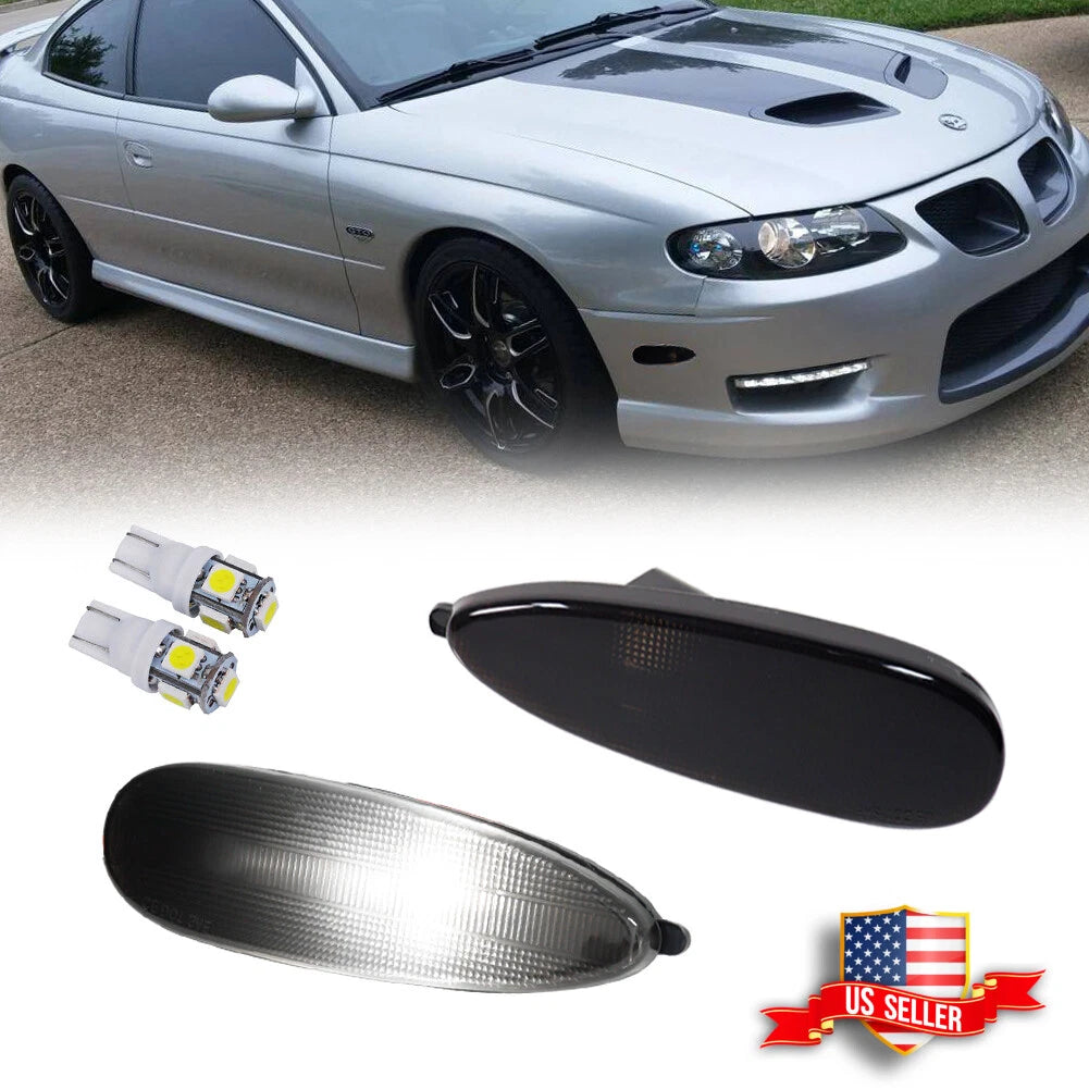 Smoked White LED Front Bumper Side Marker Lights for Pontiac GTO (2004–2006)