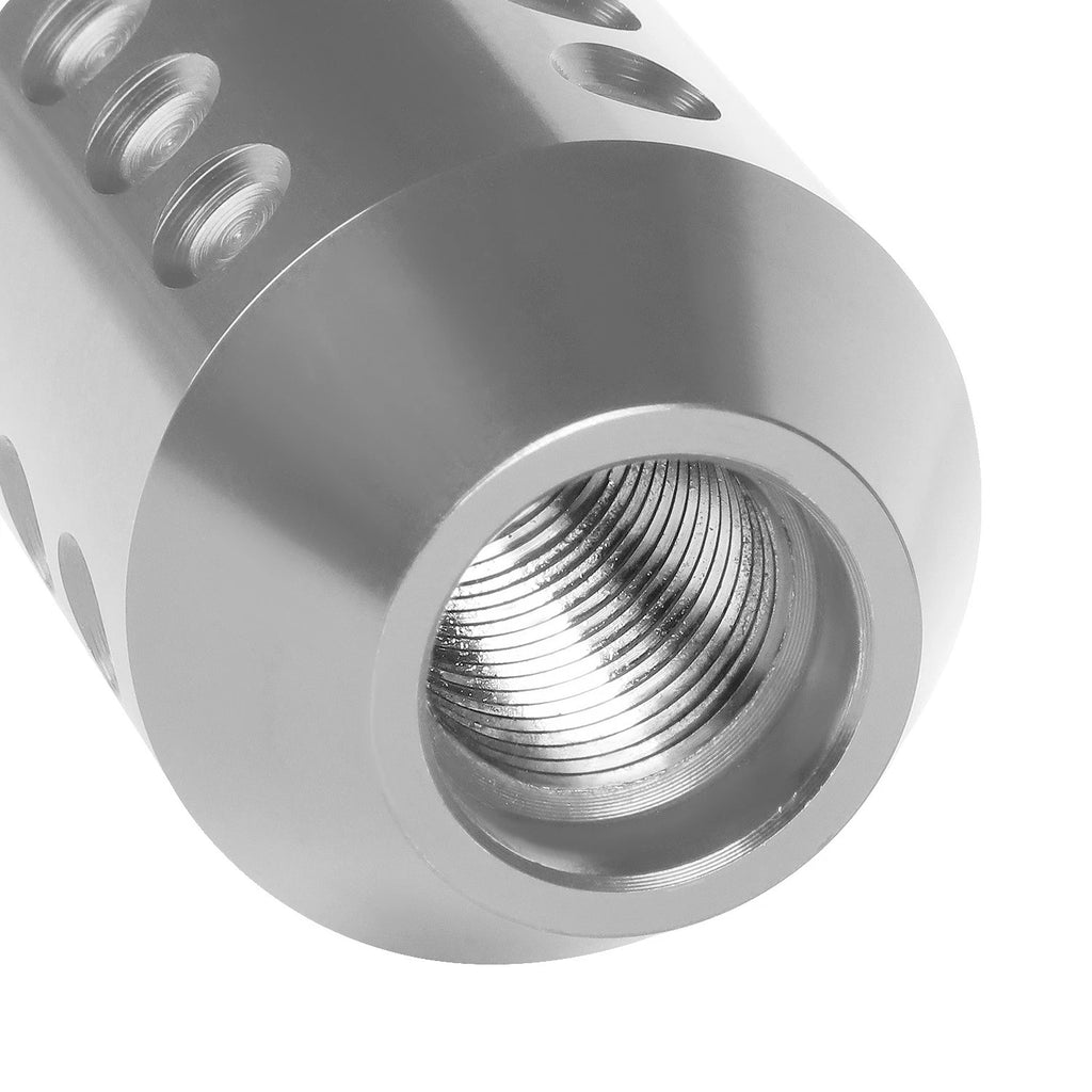 Shift Knob for Universal Fit (J2) - Aluminum Cylindrical Silver with Adapters