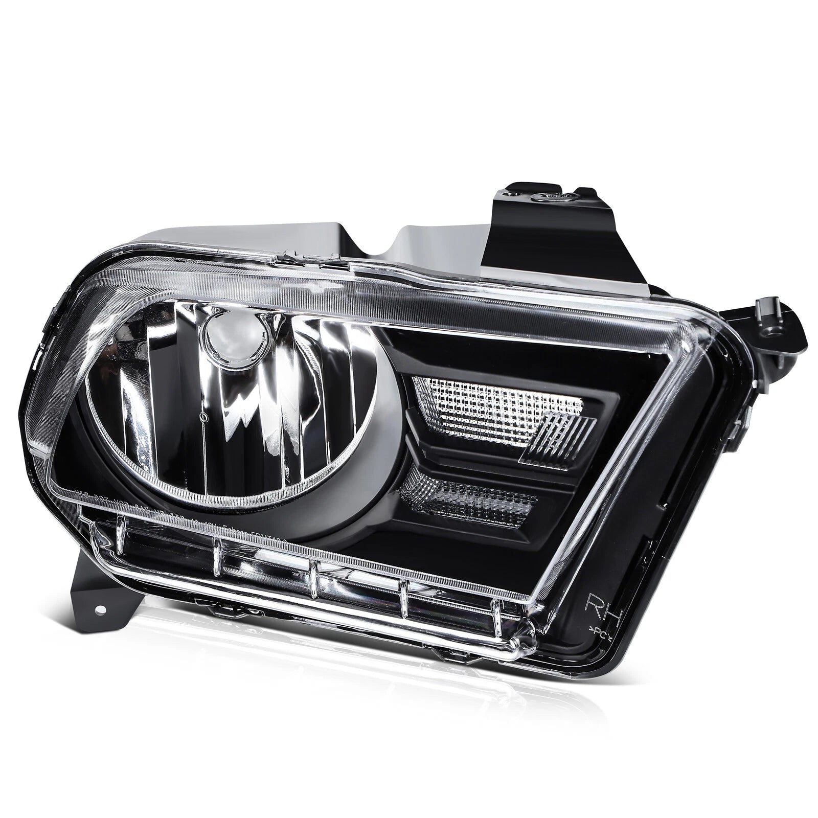 Set of 2 Black Housing Headlights for Ford Mustang (2010-2014)