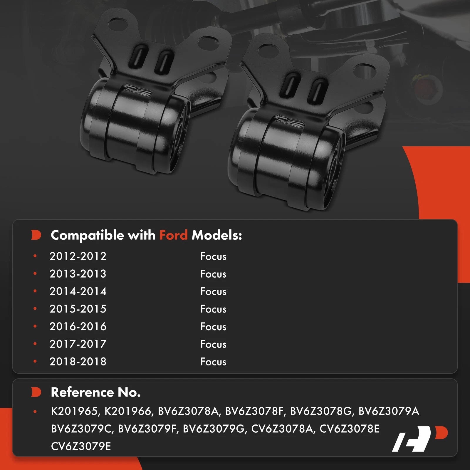 2X Front Lower Rearward Control Arm Bushings for Ford Focus (2012-2018)