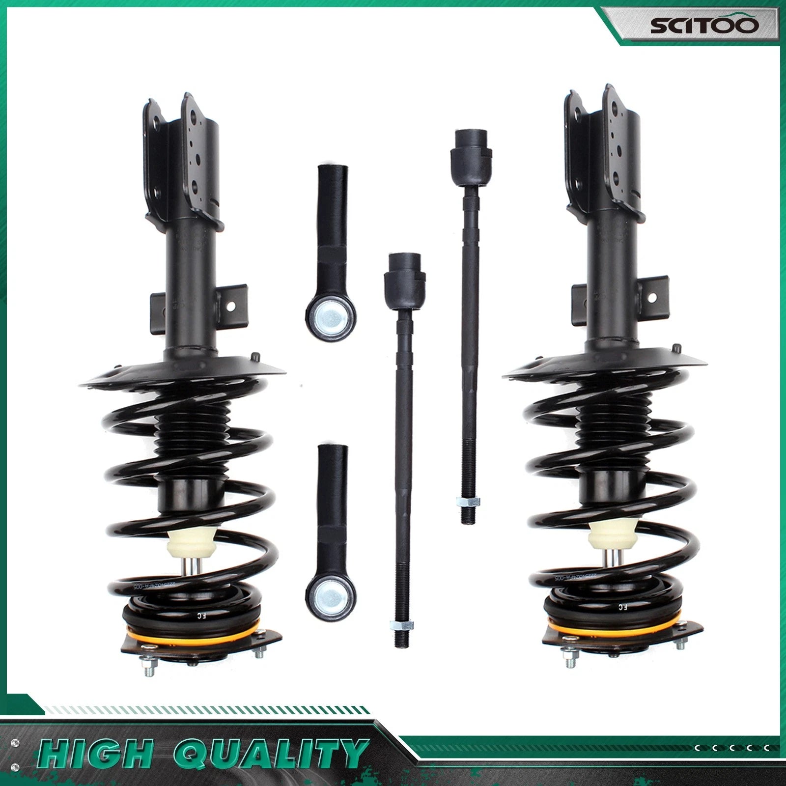 Front Strut w/Coil Spring & Outer Inner Tie Rod for Pontiac Grand Prix (2004–2008)