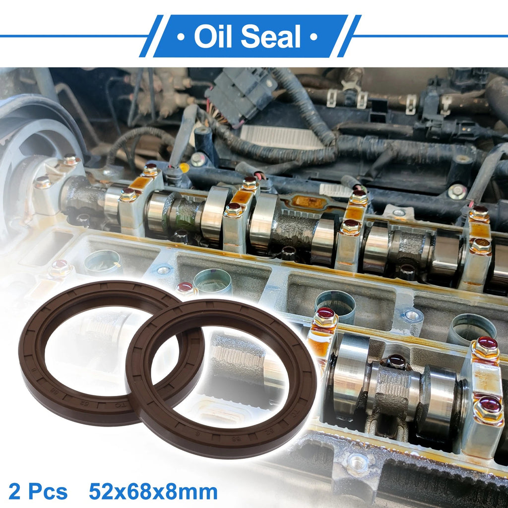 2X Oil Seal Rotary Shaft Seal FKM Rubber 52x68x8mm for Various Models