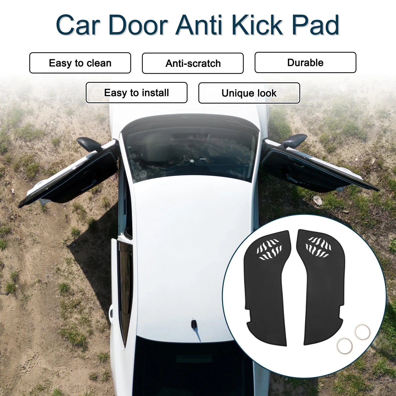Car Door Anti Kick Pad Sticker Protector for Honda Alfa 2023 Black 1 x Set